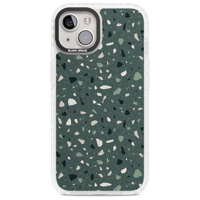 Green & Cream Terrazzo Pattern Phone Case iPhone 13 / Impact Case,iPhone 14 / Impact Case,iPhone 15 / Impact Case,iPhone 15 Plus / Impact Case Blanc Space