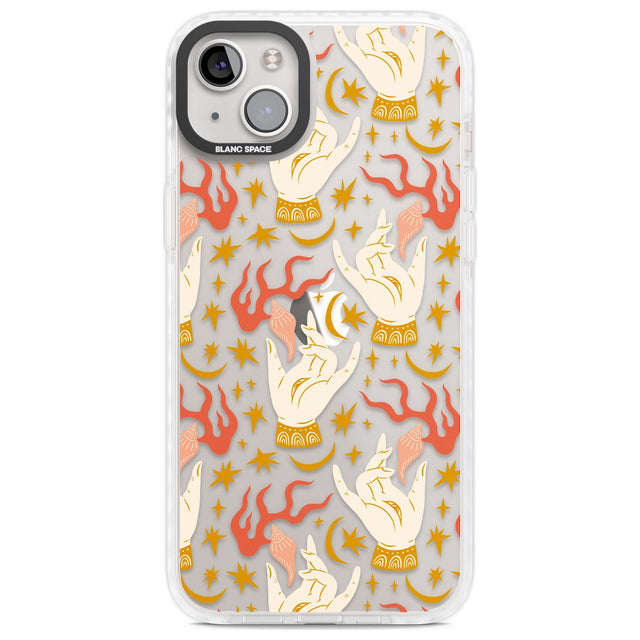 Hand Watcher Pattern Phone Case iPhone 14 Plus / Impact Case Blanc Space