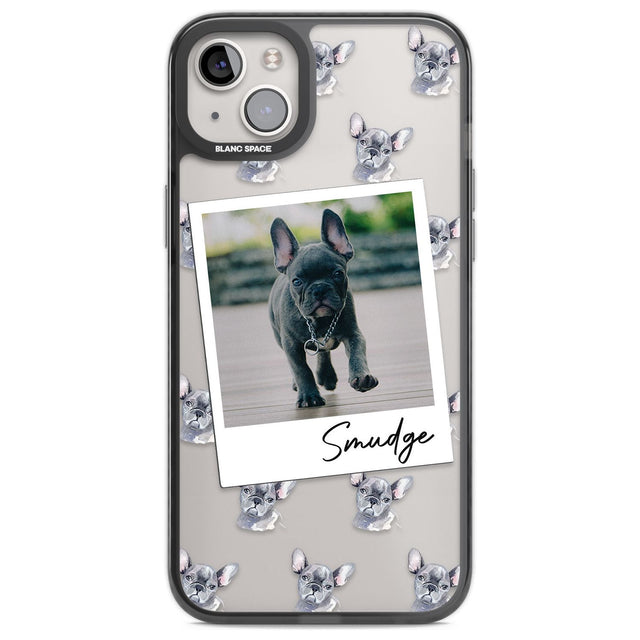 Personalised French Bulldog, Grey - Dog Photo Custom Phone Case iPhone 14 Plus / Black Impact Case Blanc Space