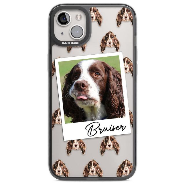 Personalised Springer Spaniel - Dog Photo Custom Phone Case iPhone 14 Plus / Black Impact Case Blanc Space