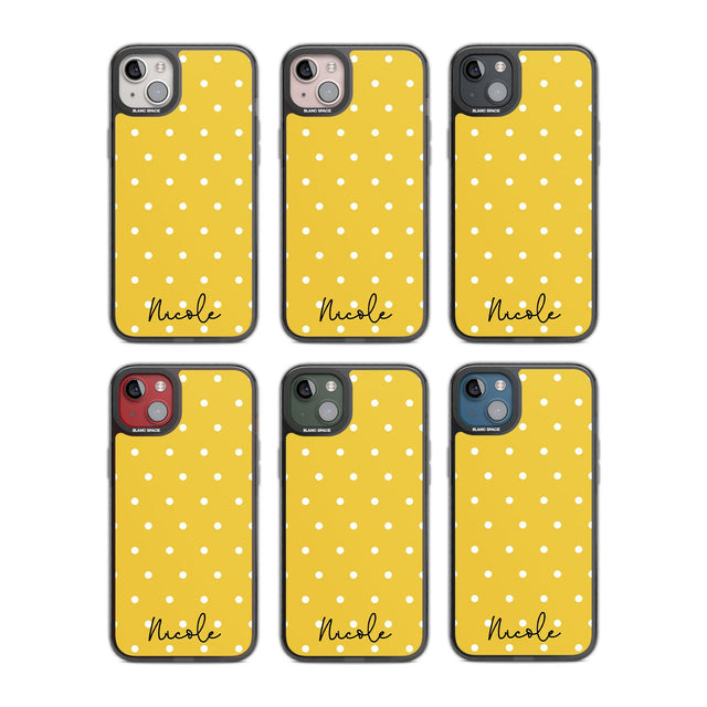 Personalised Yellow Polka Dot Custom Phone Case iPhone 15 Pro Max / Black Impact Case,iPhone 15 Plus / Black Impact Case,iPhone 15 Pro / Black Impact Case,iPhone 15 / Black Impact Case,iPhone 15 Pro Max / Impact Case,iPhone 15 Plus / Impact Case,iPhone 15 Pro / Impact Case,iPhone 15 / Impact Case,iPhone 15 Pro Max / Magsafe Black Impact Case,iPhone 15 Plus / Magsafe Black Impact Case,iPhone 15 Pro / Magsafe Black Impact Case,iPhone 15 / Magsafe Black Impact Case,iPhone 14 Pro Max / Black Impact Case,iPhone 