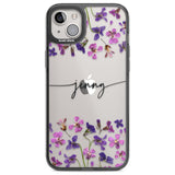 Personalised Purple Violets Custom Phone Case iPhone 14 Plus / Black Impact Case Blanc Space