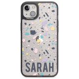 Personalised Terrazzo - Pink, Purple, Blue Custom Phone Case iPhone 14 Plus / Black Impact Case Blanc Space