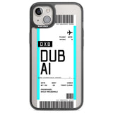 Personalised Dubai Boarding Pass Custom Phone Case iPhone 14 Plus / Black Impact Case Blanc Space