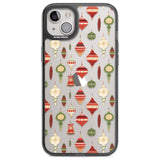 Christmas Baubles Pattern Phone Case iPhone 14 Plus / Black Impact Case Blanc Space