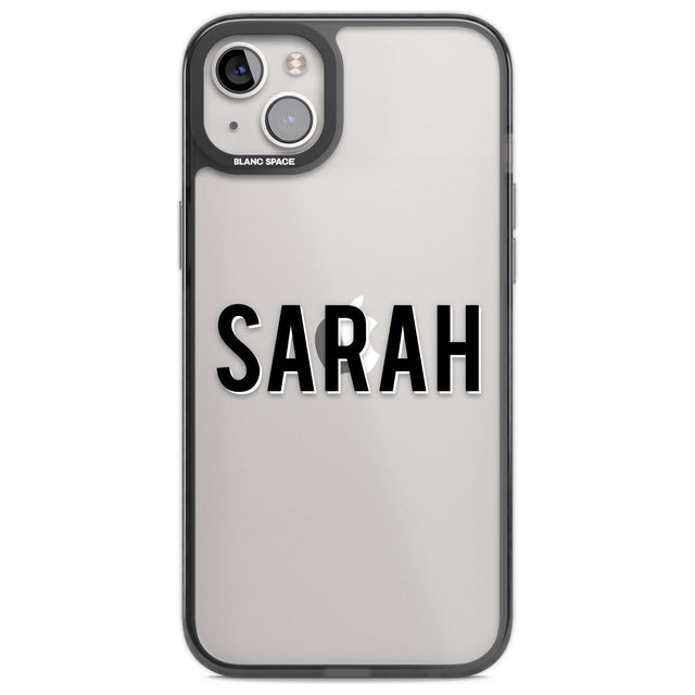 Personalised Clear Text  1A Custom Phone Case iPhone 14 Plus / Black Impact Case Blanc Space