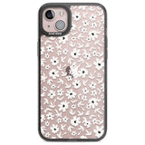 Floral Print on Transparent Phone Case iPhone 14 Plus / Black Impact Case Blanc Space