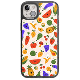 Mixed Kawaii Food Icons - Solid Phone Case iPhone 14 Plus / Black Impact Case Blanc Space