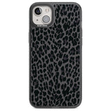 Dark Animal Print Pattern Small Leopard Phone Case iPhone 14 Plus / Black Impact Case Blanc Space