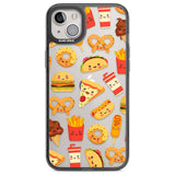 Fast Food Patterns Kawaii Fast Food Mix Phone Case iPhone 14 Plus / Black Impact Case Blanc Space