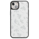 Grey Branches Vintage Botanical Phone Case iPhone 14 Plus / Black Impact Case Blanc Space