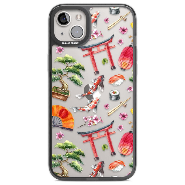 Mixed Japanese Watercolour Pattern Phone Case iPhone 14 Plus / Black Impact Case Blanc Space