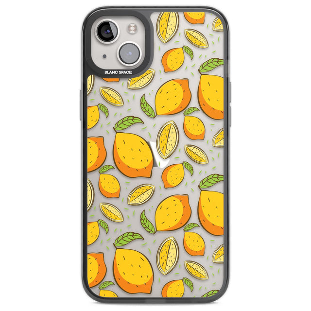 Lemon Pattern Phone Case iPhone 14 Plus / Black Impact Case Blanc Space