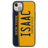 New York License Plate Custom Phone Case iPhone 14 Plus / Black Impact Case Blanc Space