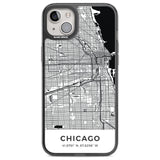 Map of Chicago, Illinois Phone Case iPhone 14 Plus / Black Impact Case Blanc Space