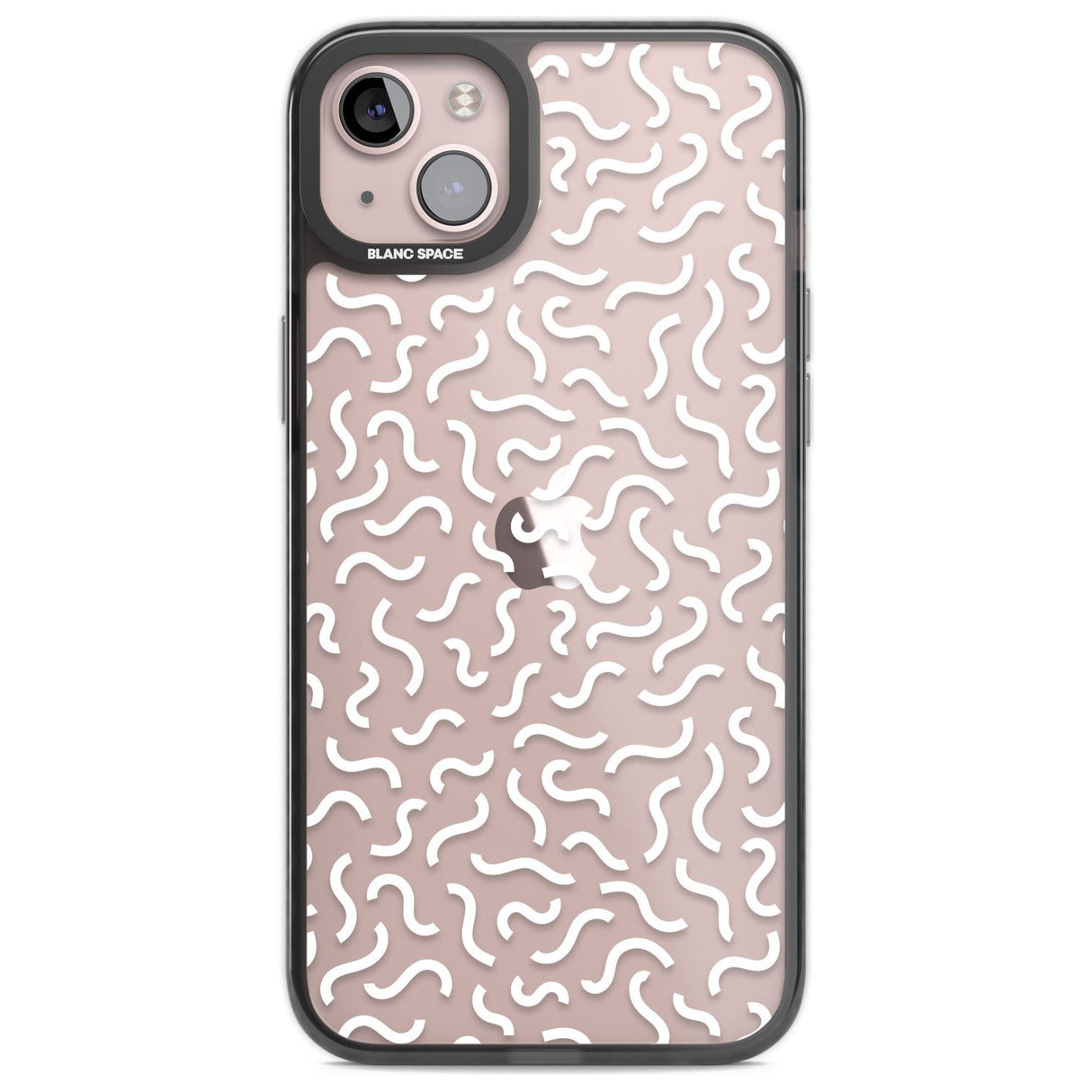 White Wavy Squiggles Memphis Retro Pattern Design