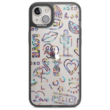 Funky nebula Neon Sign Phone Case iPhone 14 Plus / Black Impact Case Blanc Space