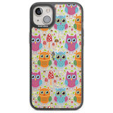 Forrest Owl Clear Pattern Phone Case iPhone 14 Plus / Black Impact Case Blanc Space