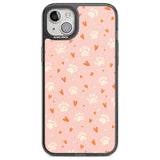 Paws & Hearts Pattern Phone Case iPhone 14 Plus / Black Impact Case Blanc Space