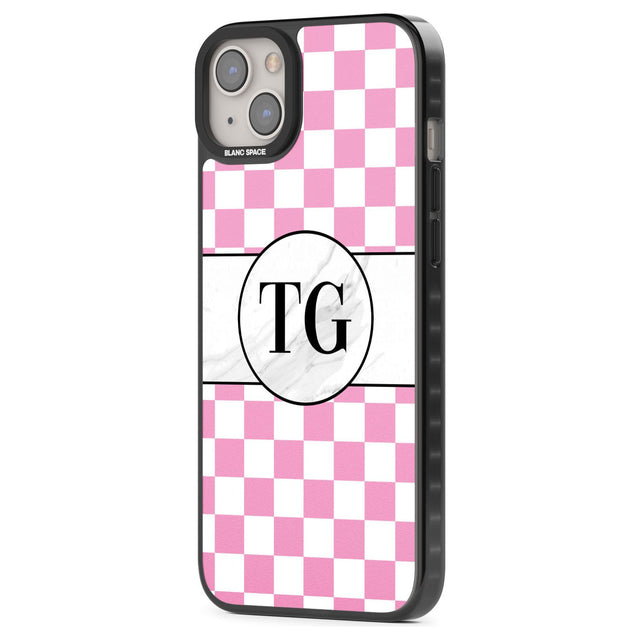 Personalised Monogrammed Pink Check Phone Case iPhone 15 Pro Max / Black Impact Case,iPhone 15 Plus / Black Impact Case,iPhone 15 Pro / Black Impact Case,iPhone 15 / Black Impact Case,iPhone 15 Pro Max / Impact Case,iPhone 15 Plus / Impact Case,iPhone 15 Pro / Impact Case,iPhone 15 / Impact Case,iPhone 15 Pro Max / Magsafe Black Impact Case,iPhone 15 Plus / Magsafe Black Impact Case,iPhone 15 Pro / Magsafe Black Impact Case,iPhone 15 / Magsafe Black Impact Case,iPhone 14 Pro Max / Black Impact Case,iPhone 1