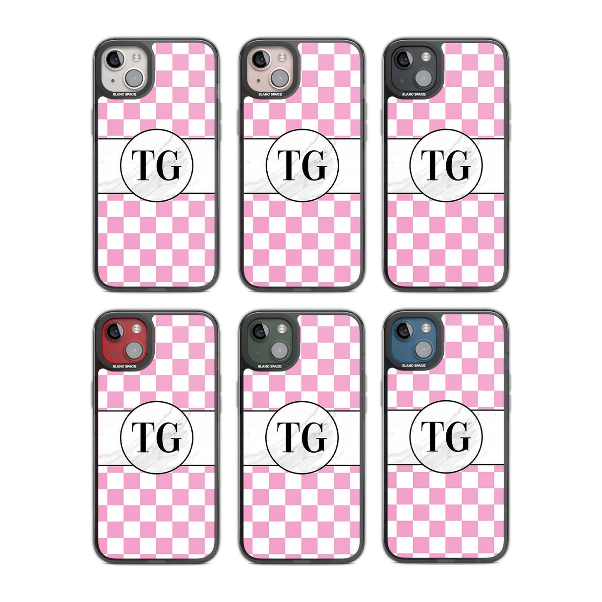 Personalised Monogrammed Pink Check Phone Case iPhone 15 Pro Max / Black Impact Case,iPhone 15 Plus / Black Impact Case,iPhone 15 Pro / Black Impact Case,iPhone 15 / Black Impact Case,iPhone 15 Pro Max / Impact Case,iPhone 15 Plus / Impact Case,iPhone 15 Pro / Impact Case,iPhone 15 / Impact Case,iPhone 15 Pro Max / Magsafe Black Impact Case,iPhone 15 Plus / Magsafe Black Impact Case,iPhone 15 Pro / Magsafe Black Impact Case,iPhone 15 / Magsafe Black Impact Case,iPhone 14 Pro Max / Black Impact Case,iPhone 1