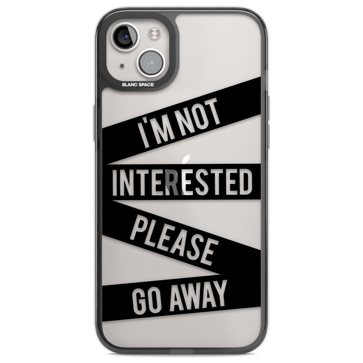 Black Stripes I'm Not Interested Phone Case iPhone 14 Plus / Black Impact Case Blanc Space