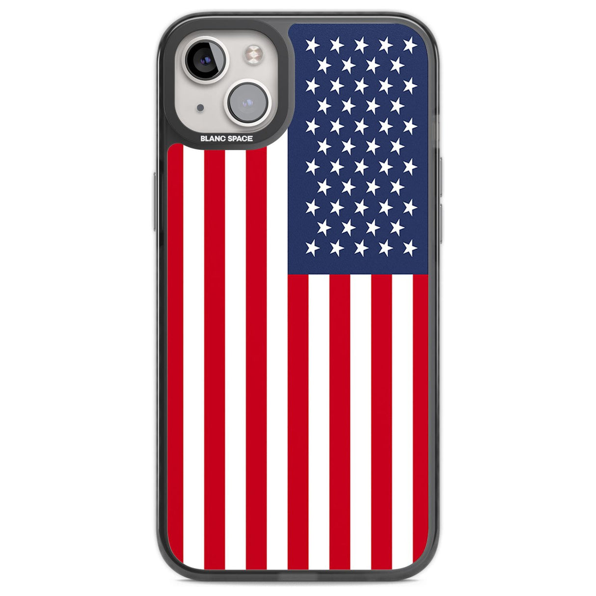 American Flag Phone Case iPhone 14 Plus / Black Impact Case Blanc Space