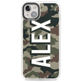 Personalised Classic Green Camo Custom Phone Case iPhone 14 Plus / Impact Case Blanc Space