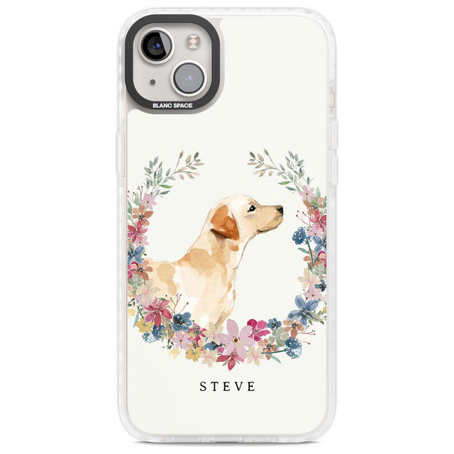Personalised Yellow Labrador - Watercolour Dog Portrait Custom Phone Case iPhone 14 Plus / Impact Case Blanc Space