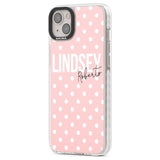 Personalised Pink Polka Custom Phone Case iPhone 15 Pro Max / Black Impact Case,iPhone 15 Plus / Black Impact Case,iPhone 15 Pro / Black Impact Case,iPhone 15 / Black Impact Case,iPhone 15 Pro Max / Impact Case,iPhone 15 Plus / Impact Case,iPhone 15 Pro / Impact Case,iPhone 15 / Impact Case,iPhone 15 Pro Max / Magsafe Black Impact Case,iPhone 15 Plus / Magsafe Black Impact Case,iPhone 15 Pro / Magsafe Black Impact Case,iPhone 15 / Magsafe Black Impact Case,iPhone 14 Pro Max / Black Impact Case,iPhone 14 Plu