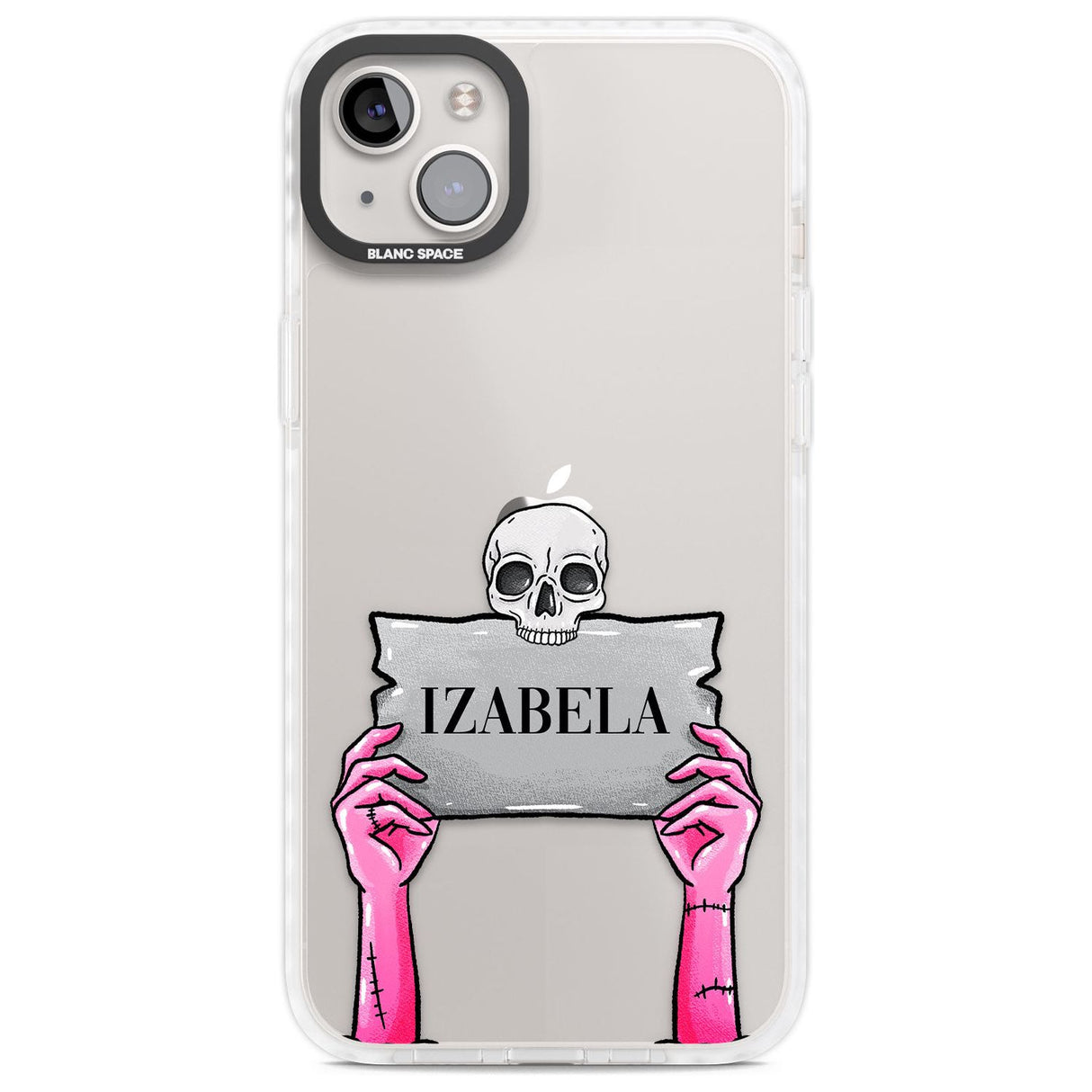 Personalised Grave Plaque Custom Phone Case iPhone 14 Plus / Impact Case Blanc Space