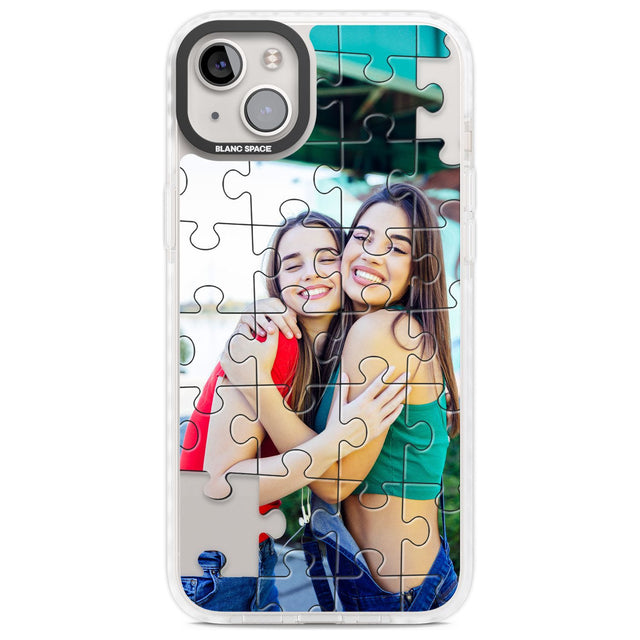 Personalised Jigsaw Puzzle Photo Custom Phone Case iPhone 14 Plus / Impact Case Blanc Space