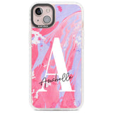 Personalised Pink & Purple - Marble Custom Phone Case iPhone 14 Plus / Impact Case Blanc Space