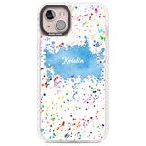 Personalised Rainbow Paint Splatter Custom Phone Case iPhone 14 Plus / Impact Case Blanc Space