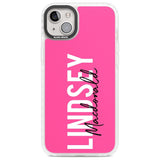 Personalised Bold Name: Pink Custom Phone Case iPhone 14 Plus / Impact Case Blanc Space