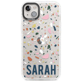 Personalised Terrazzo Custom Phone Case iPhone 14 Plus / Impact Case Blanc Space