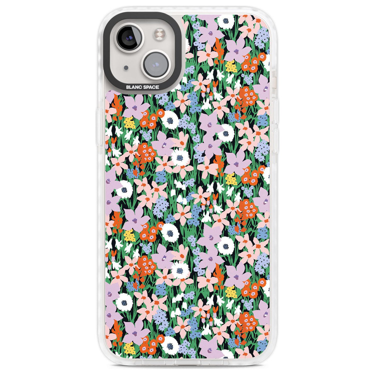 Jazzy Floral Mix: Solid Phone Case iPhone 14 Plus / Impact Case Blanc Space