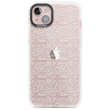 Funky Floral Patterns White on Clear Phone Case iPhone 14 Plus / Impact Case Blanc Space