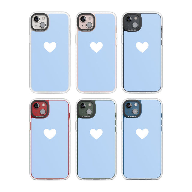 Single Heart Design: White & Baby Blue