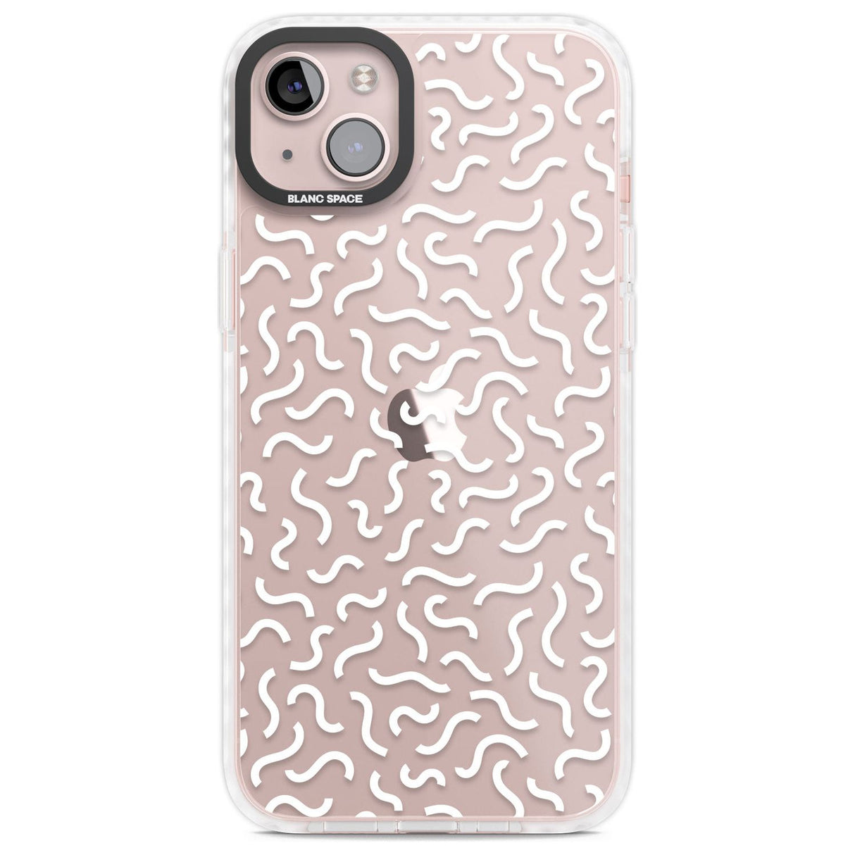 White Wavy Squiggles Memphis Retro Pattern Design