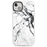 Black & White Stormy Marble Phone Case iPhone 14 Plus / Impact Case Blanc Space