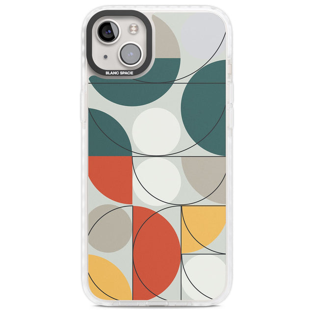Abstract Half Circles Phone Case iPhone 14 Plus / Impact Case Blanc Space
