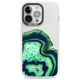 Neon Green & Blue Agate Crystal Transparent Design Phone Case iPhone 13 Pro / Impact Case,iPhone 14 Pro / Impact Case,iPhone 15 Pro Max / Impact Case,iPhone 15 Pro / Impact Case Blanc Space