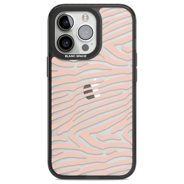 Horizontal Zebra Stripes Transparent Animal Print Phone Case iPhone 13 Pro / Black Impact Case,iPhone 14 Pro / Black Impact Case,iPhone 15 Pro / Black Impact Case,iPhone 15 Pro Max / Black Impact Case Blanc Space