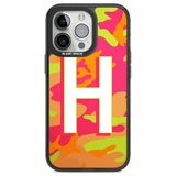 Personalised Bright Neon Camo Solid Monogram Custom Phone Case iPhone 13 Pro / Black Impact Case,iPhone 14 Pro / Black Impact Case,iPhone 15 Pro / Black Impact Case,iPhone 15 Pro Max / Black Impact Case Blanc Space