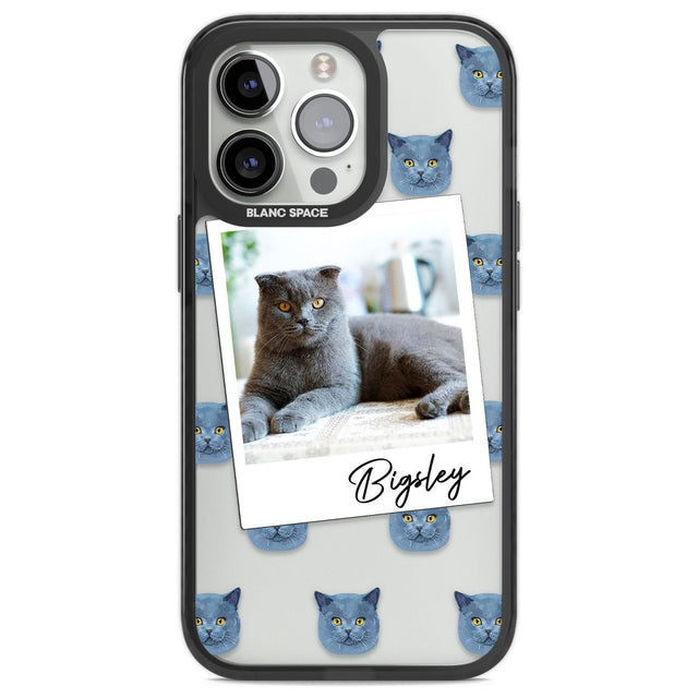 Personalised English Blue Cat Photo Custom Phone Case iPhone 13 Pro / Black Impact Case,iPhone 14 Pro / Black Impact Case,iPhone 15 Pro Max / Black Impact Case,iPhone 15 Pro / Black Impact Case Blanc Space