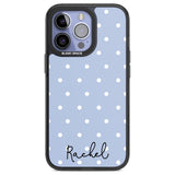 Personalised Simple Light Blue Dots Custom Phone Case iPhone 13 Pro / Black Impact Case,iPhone 14 Pro / Black Impact Case,iPhone 15 Pro Max / Black Impact Case,iPhone 15 Pro / Black Impact Case Blanc Space