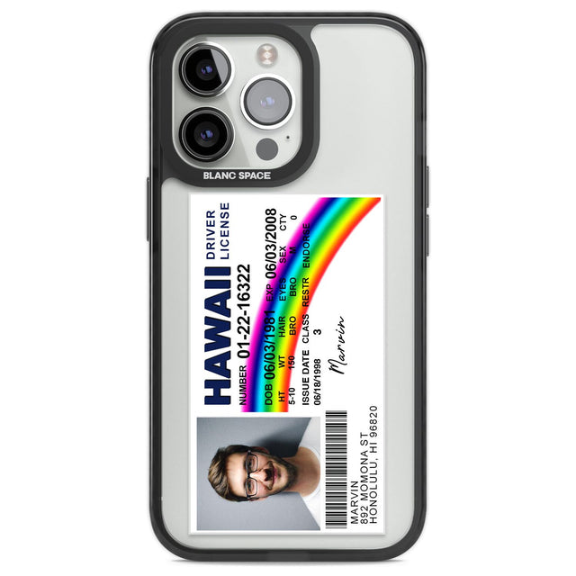 Personalised Hawaii Driving License Custom Phone Case iPhone 13 Pro / Black Impact Case,iPhone 14 Pro / Black Impact Case,iPhone 15 Pro Max / Black Impact Case,iPhone 15 Pro / Black Impact Case Blanc Space