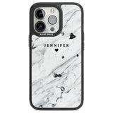 Personalised Black & White Marble Texture Custom Phone Case iPhone 13 Pro / Black Impact Case,iPhone 14 Pro / Black Impact Case,iPhone 15 Pro Max / Black Impact Case,iPhone 15 Pro / Black Impact Case Blanc Space