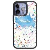 Personalised Rainbow Paint Splatter Custom Phone Case iPhone 13 Pro / Black Impact Case,iPhone 14 Pro / Black Impact Case,iPhone 15 Pro Max / Black Impact Case,iPhone 15 Pro / Black Impact Case Blanc Space